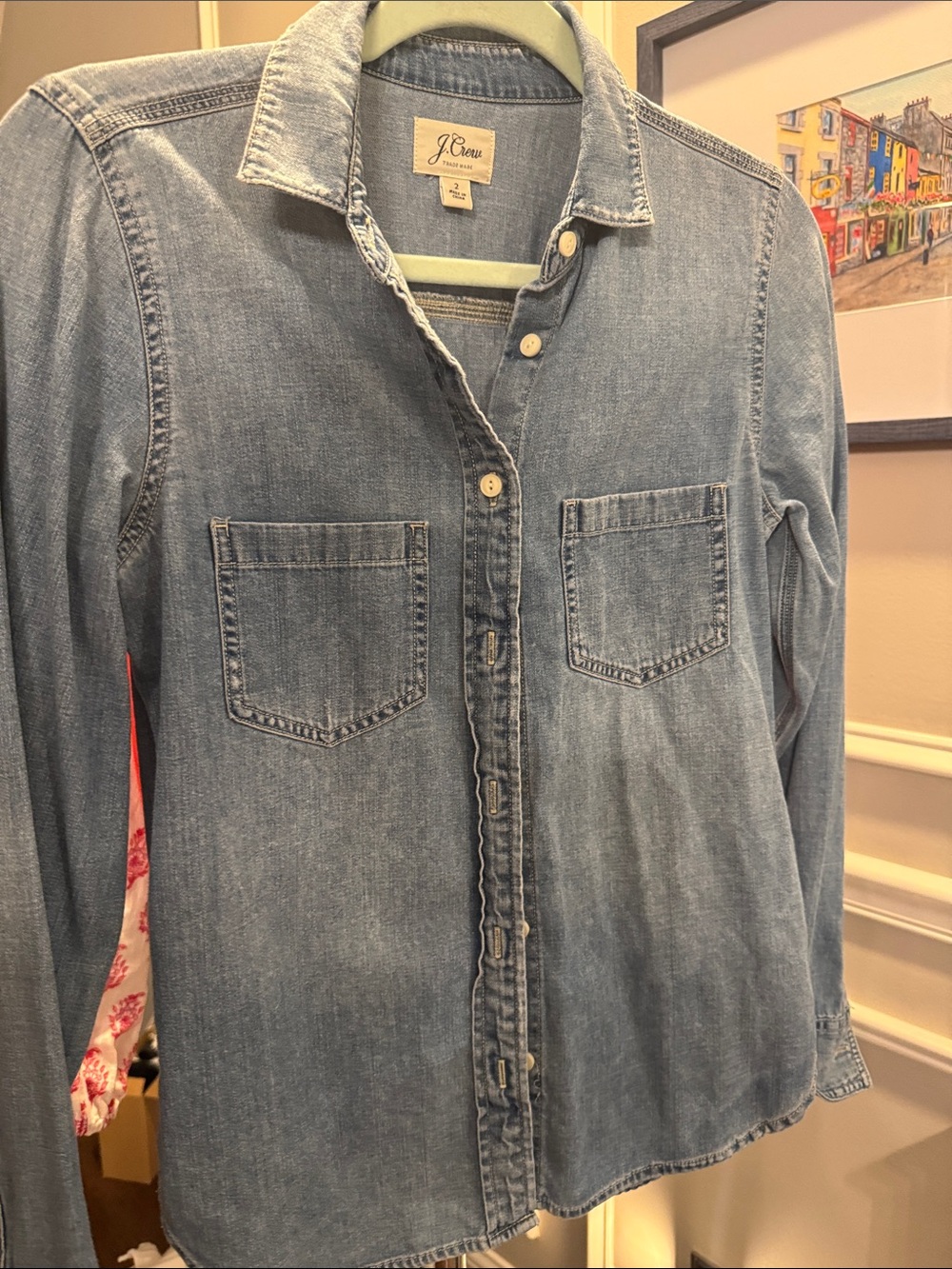 J. Crew Medium Blue Denim Button-Down Shirt